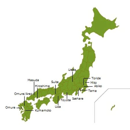 Japan Cities Map: World Campus International, Inc. - Unique Access to Japan