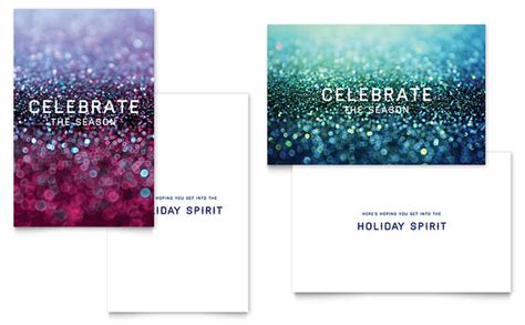 Glittering Celebration Greeting Card Template Design