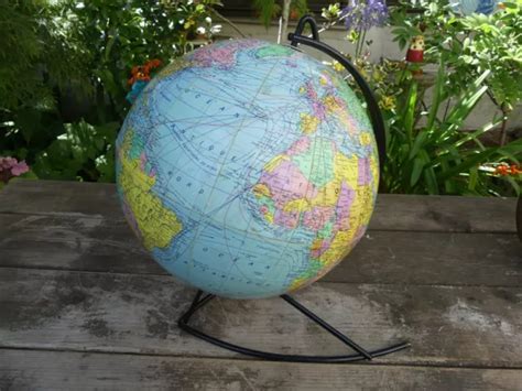 GROS GLOBE TERRESTRE mappemonde 1960 pied forme d'aile tube Girard et Barrère EUR 75,00 ...