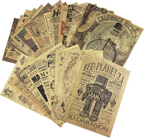 Amazon.com: Vintage Handmade Kraft Scrapbook Paper 30 Sheets by CATaireen 5.8in*8.2in Junk ...