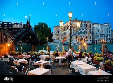 Italy, Veneto, Venice, Restaurant and Terrace along Grand Canal Stock Photo - Alamy