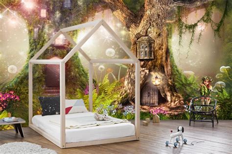 WallpaperVinylSelf AdhesiveMagical forest NurseryMagic | Etsy in 2020 | Fairy bedroom, Forest ...