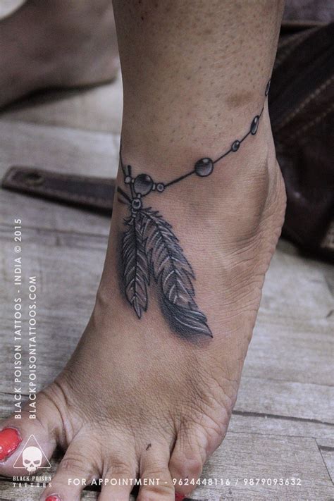 Discover 62+ feather ankle bracelet tattoo best - ceg.edu.vn