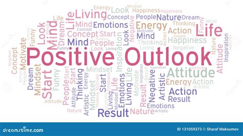 Positive Outlook Word Cloud, Made with Text only. Stock Illustration - Illustration of mind ...