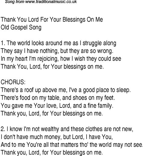 Thank You Lord For Your Blessings On Me - Christian Gospel Song Lyrics ...