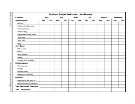 EXCEL TEMPLATES: Excel Lawn Mowing Schedule Template