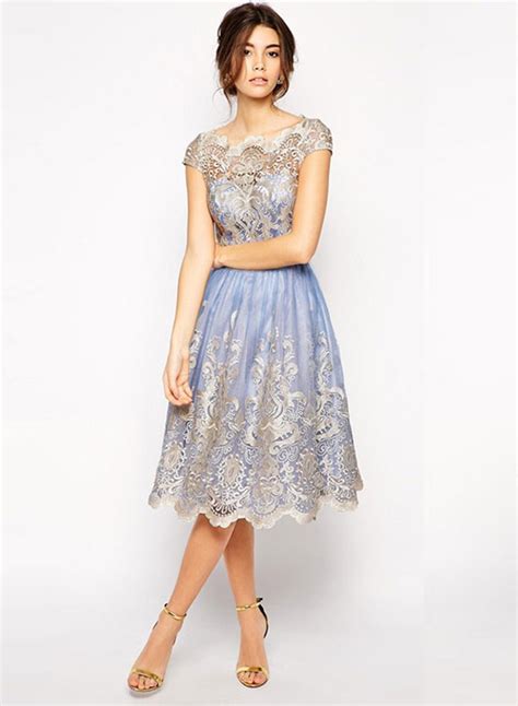 Women's Vintage Lace Net Yarn Embroidery Midi Dresses - STYLESIMO.com