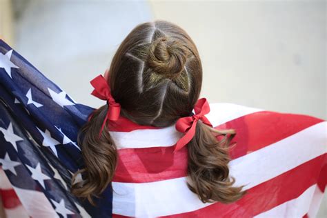 The Star Bun Combo | 4th of July Hairstyles - Cute Girls Hairstyles