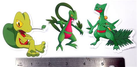 Treecko, Grovyle, Sceptile - 3 Vinyl Evolution Pokemon Sticker Set | eBay