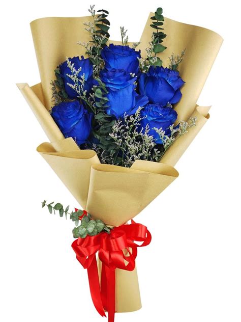 6 Blue Roses Bouquet | Online Gift and Flowers