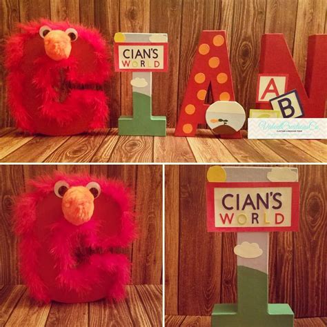 "Elmo's World" inspired letters for Cian!!! We were so excited that @valentcreationsco could be ...