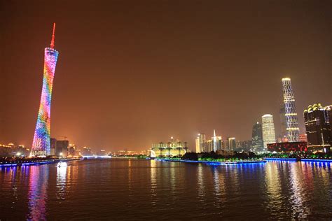 Guangzhou skyline at night. | That's the view from Liede bri… | Flickr