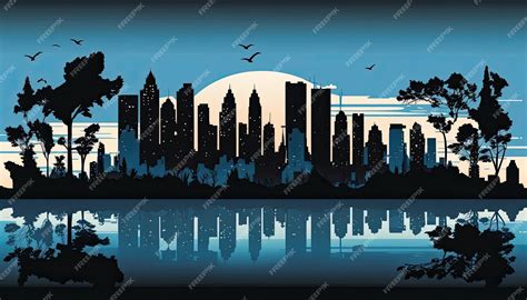 Premium Photo | Vector silhouette skyline illustration made by aiartificial intelligence