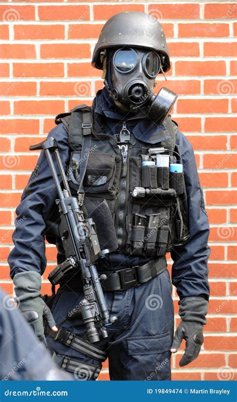 SWAT Officer In Black Uniform Stock Photography | CartoonDealer.com ...