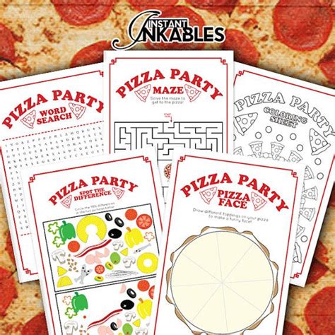 Pizza Party Games Printable Party Games Kids Printable - Etsy