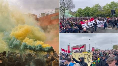 Man Utd fans stage mass protest against the Glazers' ownership before ...