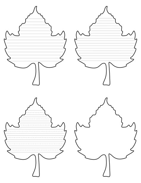 Free Printable Pumpkin Leaf-Shaped Writing Templates