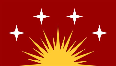 Flag of Latin America - The rising sun of may, red and yellow colors associated with Spain. Four ...