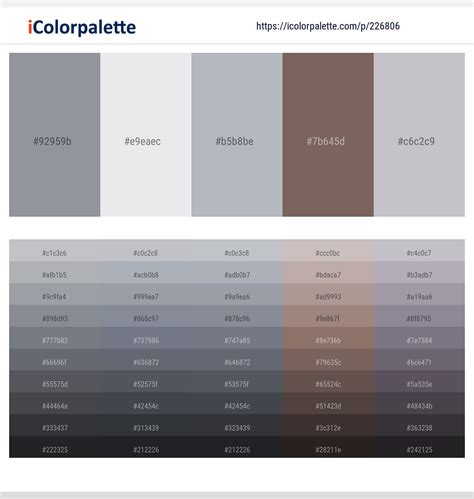 Manatee – Athens Gray – Bombay – Russett – Gray Suit Color scheme | iColorpalette | Color ...