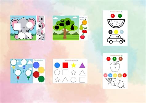 Instant Download Alphabet, Numbers, Shapes, Colors, Cut and Paste and Matching Activities ...