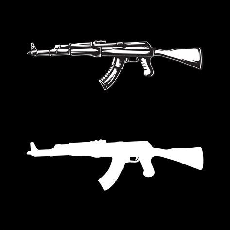 Vector gun black and white 27209253 Vector Art at Vecteezy