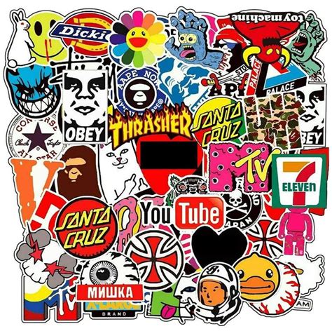 101pcs Brand Logo Stickers Hypebeast Pack Graffiti Vinyl Decal Tide ...