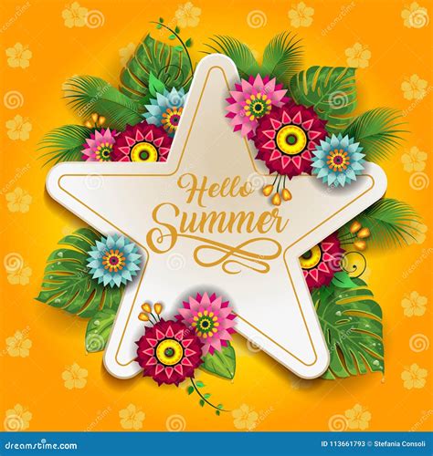 Happy Summer Flowers stock vector. Illustration of august - 113661793