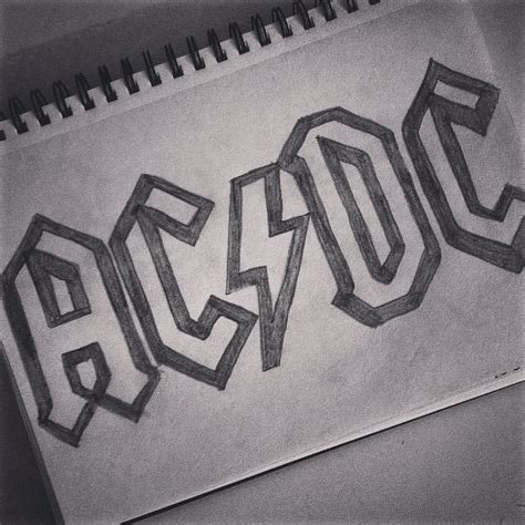 Acdc Band Logo Drawing Rock Hard Rock Music | Music drawings, Drawing rocks