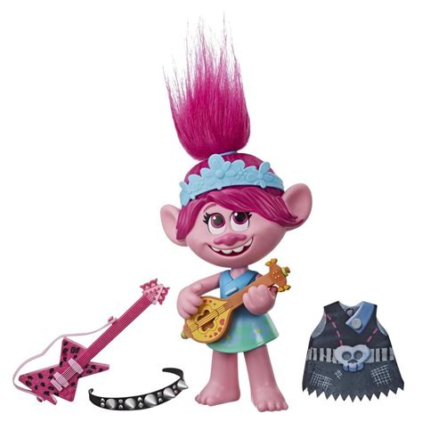 DreamWorks Trolls World Tour Poppy Pop/Rock, bambola musicale con 2 stili e suoni diversi | Trolls