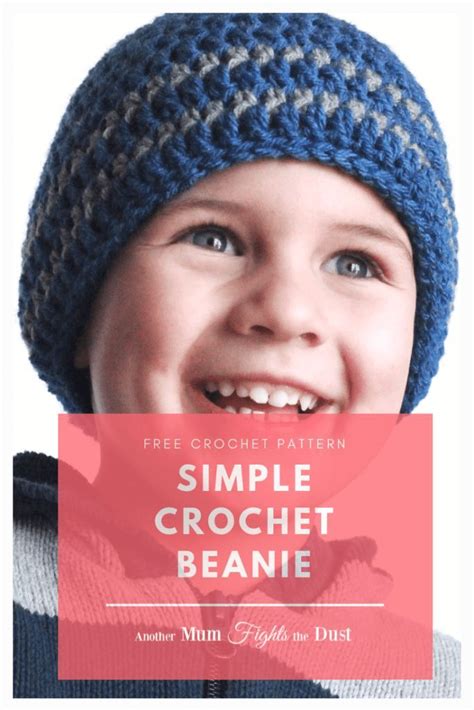 Simple Crochet Beanie Free Pattern ~ Another Mum Fights the Dust | Crochet hats for boys ...