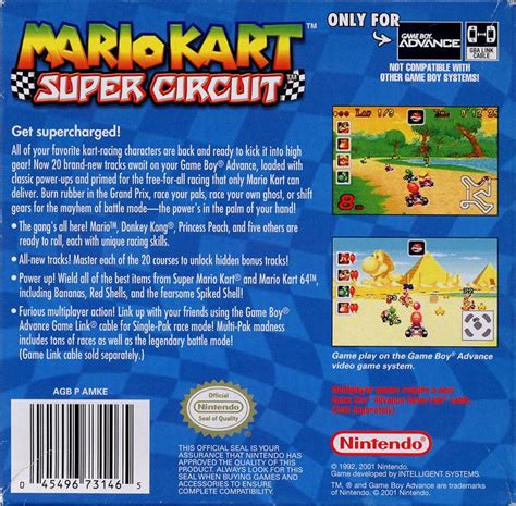 Mario Kart: Super Circuit (2001) Game Boy Advance box cover art - MobyGames