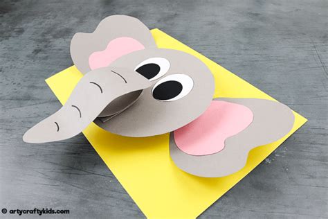 3D Paper Elephant Craft - Arty Crafty Kids