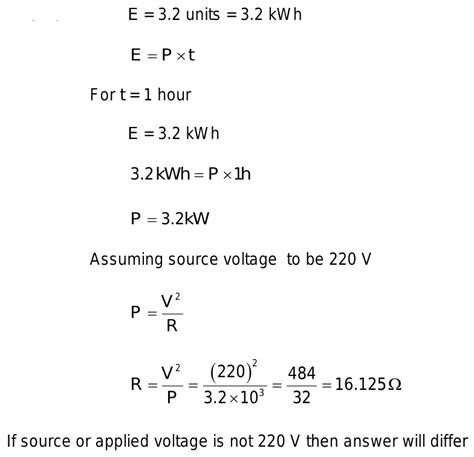 an electric geyser consumes 3.2 units of electric energy per hour of its use calculate the power ...