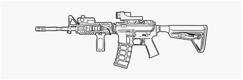 M4 Carbine Drawing, HD Png Download , Transparent Png Image - PNGitem