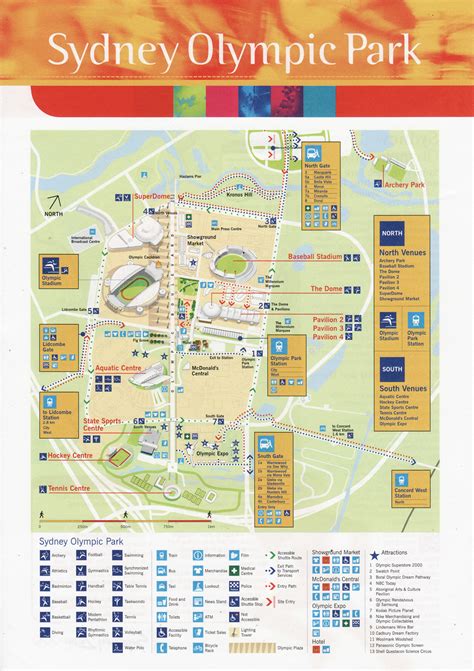 Sydney 2000; Olympic Park map – Architecture of the Games