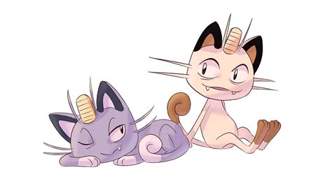 Alolan Meowth + Original Meowth | Pokemon meowth, Character design animation, Pokemon fan art