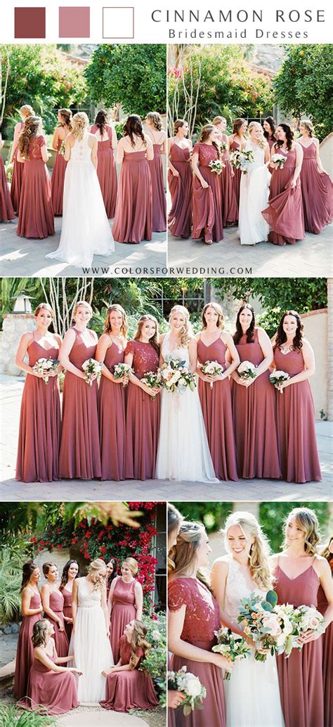 Top 15 Cinnamon Rose Bridesmaid Dresses and Wedding Color Ideas