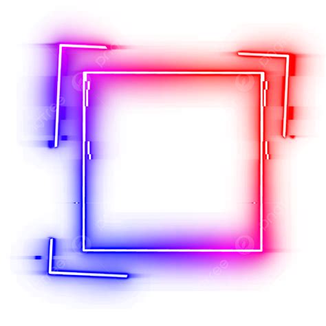 Red Purple Blue Neon Border Square Cyber Frame, Neon, Neon Border, Border PNG Transparent ...
