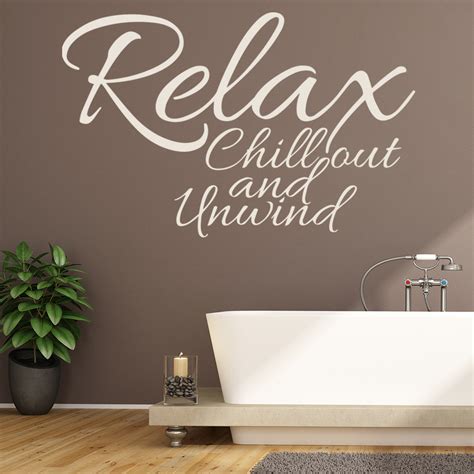 Relax, Chill Out Wall Sticker Bathroom Quote Wall Decal Shower Home Decor