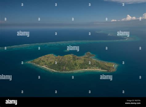 Aerial - Great Sea Reef surrounding beautiful Kia Island. Northern Division Stock Photo - Alamy