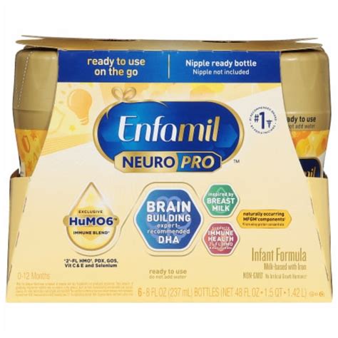 Enfamil NeuroPro™ Infant Formula Ready to Feed Bottles, 6 ct / 8 fl oz - Pick ‘n Save