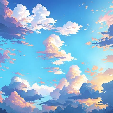 Premium Photo | Illustration of a Cloudy Sky in Anime style Anime sky cloud background