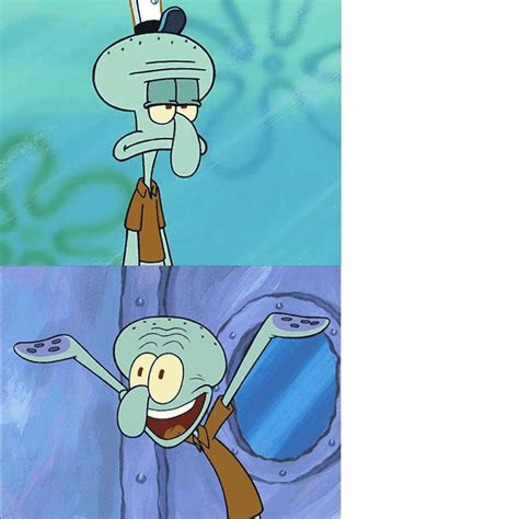 Meme Generator - Squidward sad then happy - Newfa Stuff