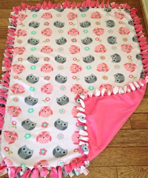 New Handmade Owl No Sew Tie Throw Fleece Blanket Braided Fleece Blanket ...