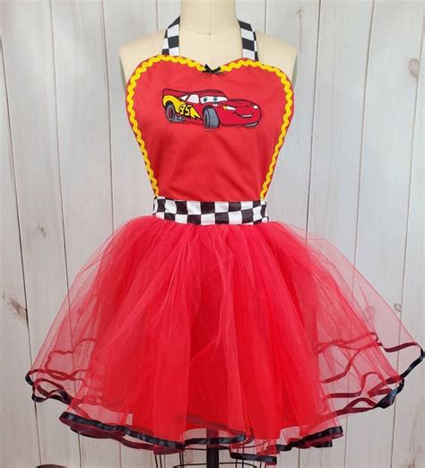 Lightning Mcqueen Cars Costume Apron, Womens Costume, Cars Lightning Mcqueen Running Costume ...