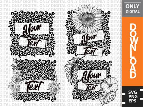 Leopard Monogram Print Svg File , Leopard Floral Monogram Svg, Leopard Sunflower Monogram Svg ...