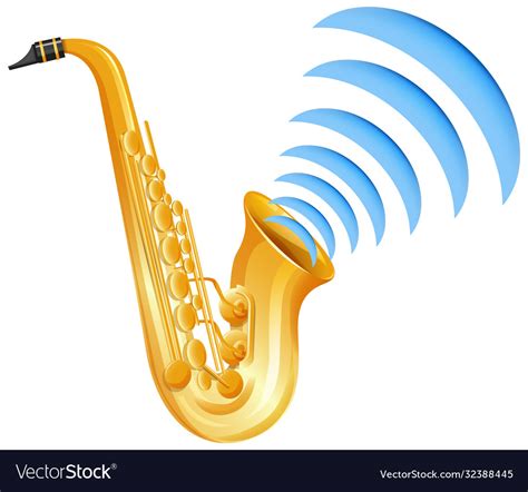 Saxophone sound wave icon Royalty Free Vector Image