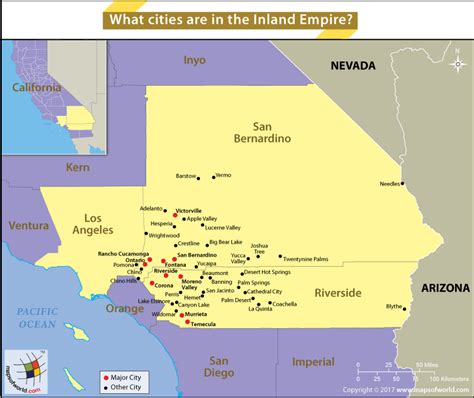 Map of Inland Empire California | Inland Empire Map | California, Empire, Nevada california