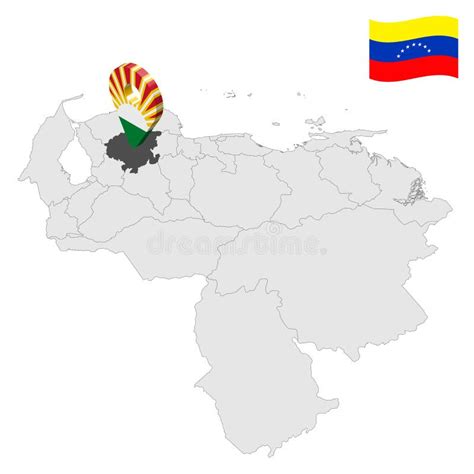 Location Lara State on Map Venezuela. 3d Location Sign Similar To the Flag of Lara Stock Vector ...