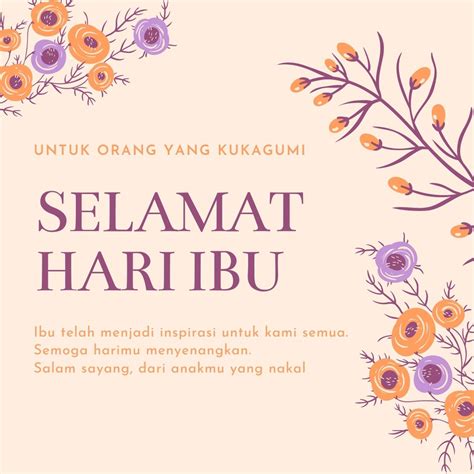 75 Ucapan Hari Ibu + Gambar Kartu Ucapan dan Pantun - diedit.com